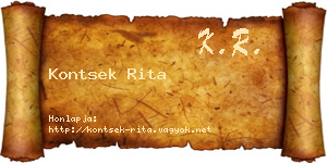 Kontsek Rita névjegykártya